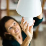 changing a light bulb