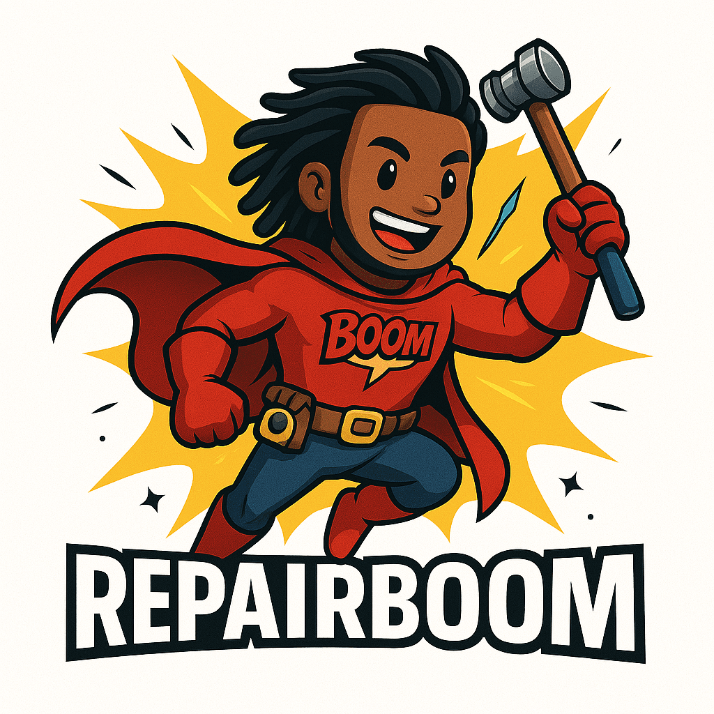 superhero repairboom logo