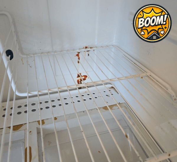 inside of a fridge during move-out