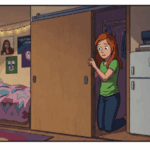 sticking closet door